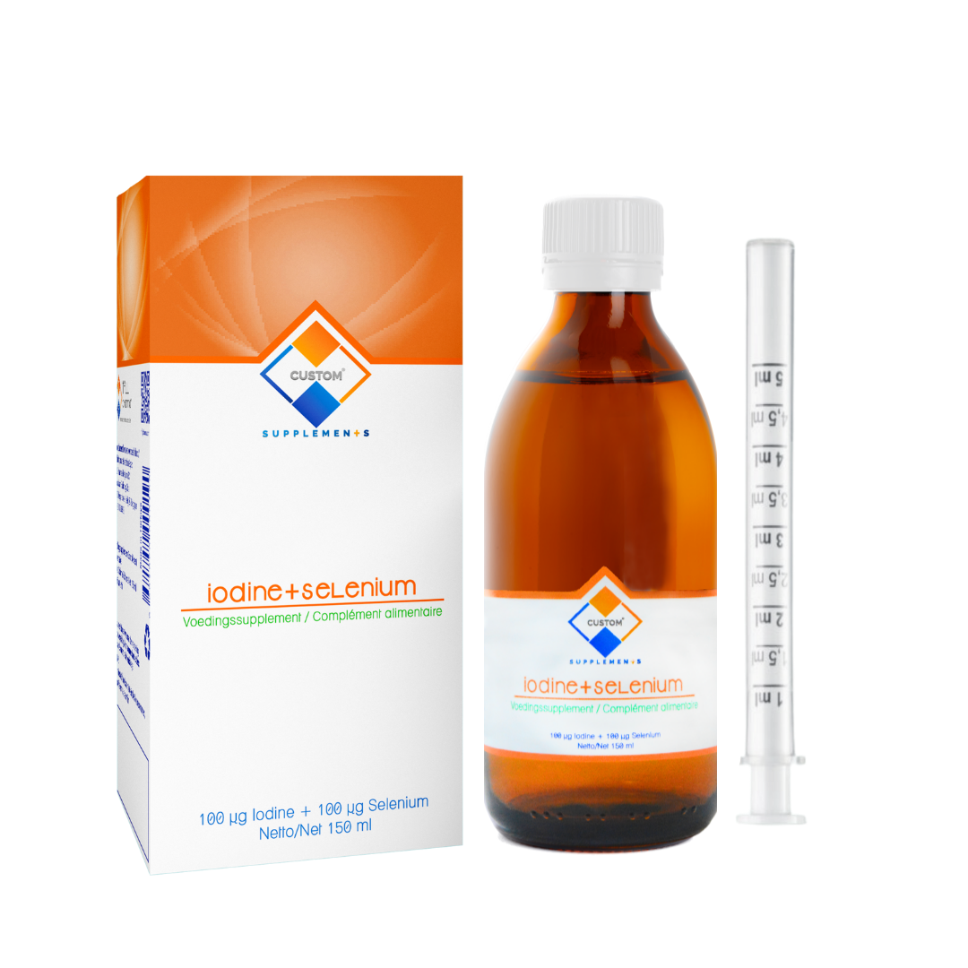 Custom Supplements® 100 mcg Iode+100 mcg Sélénium Solution Liquide